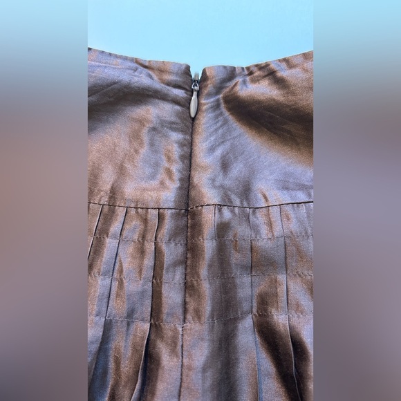 Y2K Alfani Brown Gold Embellished Bubble Skirt Size 2P - Picture 6 of 9